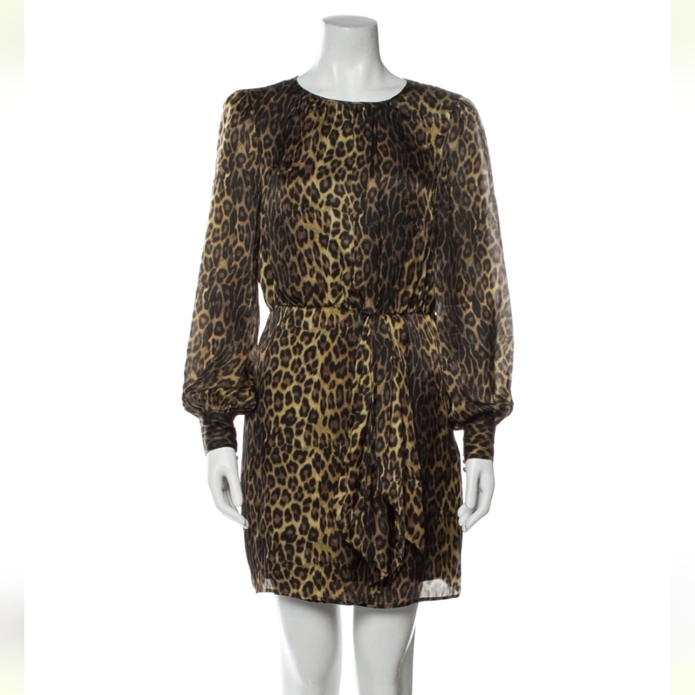 THE KOOPLES - Leopard print long sleeve mini dress. Size 1